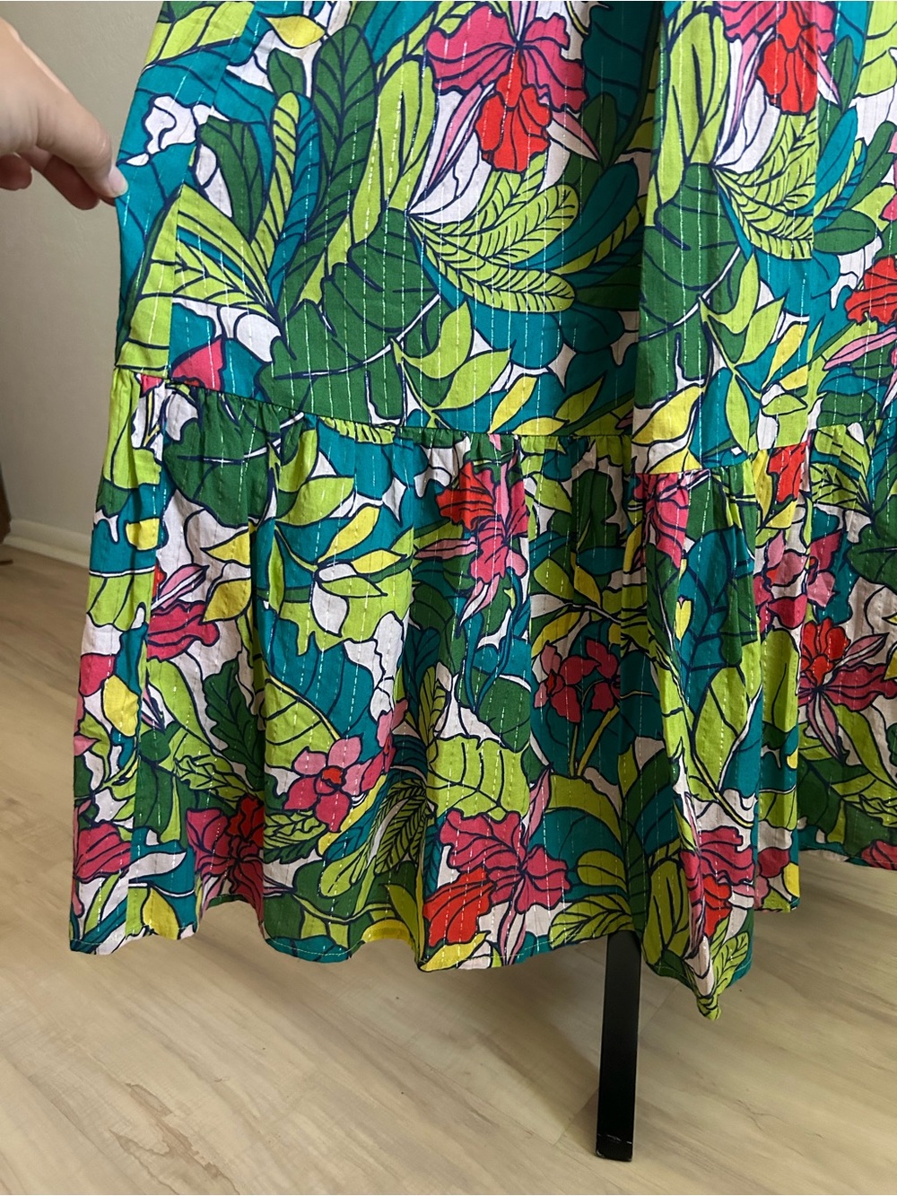 Tori Richard Colorful Tropical Fantasy Isle Annemarie Wrap Cotton Maxi Skirt - Picture 6 of 8